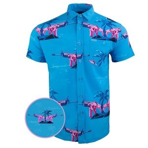 Retro Rifle Palm Button Down